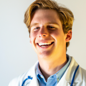 a professional and visually appealing image of a young happy smiling caucasian doctor with white teeth 241 300x300