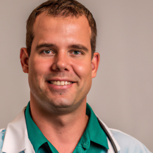 a professional and visually appealing image of a young happy smiling caucasian doctor with white teeth