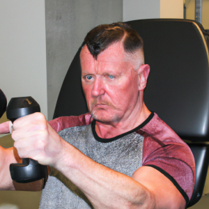 a professional appealing image of a caucasian man or woman exercising in a gym 200 300x300