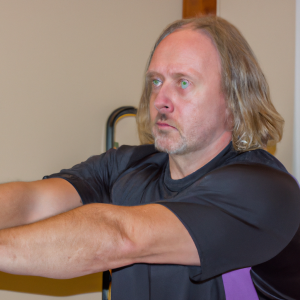 a professional appealing image of a caucasian man or woman exercising in a gym