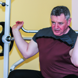 a professional appealing image of a caucasian man or woman exercising in a gym 599 300x300