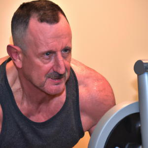 a professional appealing image of a caucasian man or woman exercising in a gym