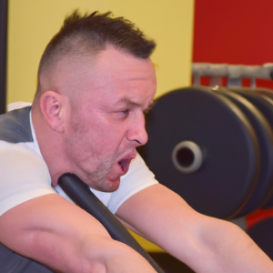 a professional appealing image of a caucasian man or woman exercising in a gym