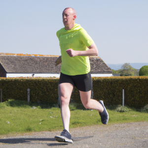 a professional appealing image of a caucasian man or woman jogging on a sunny day 257 300x300