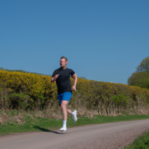 a professional appealing image of a caucasian man or woman jogging on a sunny day 320 300x300