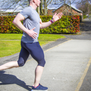 a professional appealing image of a caucasian man or woman jogging on a sunny day 561 300x300