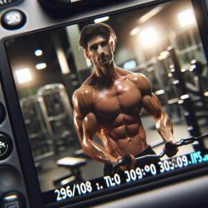 a photorealistic professional appealing image of a good looking and athletic caucasian man exercising in a gym