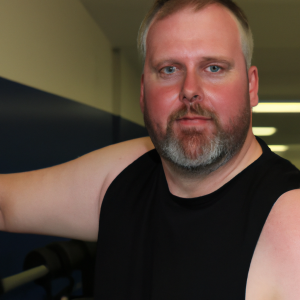 a professional appealing good looking and atheletic image of a caucasian man exercising in a gym