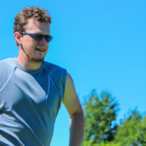 a professional appealing good looking and atheletic image of a caucasian man exercising or playing sports outside on a sunny day 324 300x300