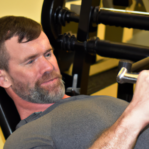 a professional appealing image of a caucasian man or woman exercising in a gym