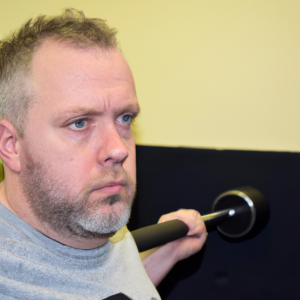 a professional appealing image of a caucasian man or woman exercising in a gym